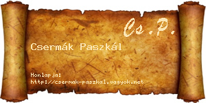 Csermák Paszkál névjegykártya